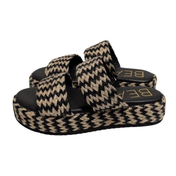 Beach by Matisse Borderline Platform Slide Sandals Boho Chevron Woven Womens 7 - Picture 8 of 9